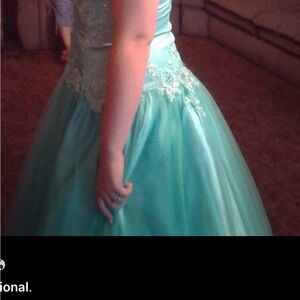 Elegant Aqua Prom or Pageant Dress